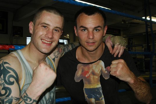 Kevin Mitchell and his former opponent, Ricky Burns. Photo Credit: Credit: Gianluca Rio Di Caro