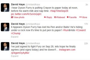 david haye tweets tyson fury