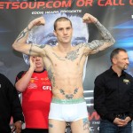 WBO WORLD LIGHTWEIGHT TITLE WEIGH INST ENOCH CENTER,GLASGOWPIC;LAWRENCE LUSTIGCHAMPION RICKY BURNS WEIGHS IN