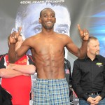 WBO WORLD LIGHTWEIGHT TITLE WEIGH INST ENOCH CENTER,GLASGOWPIC;LAWRENCE LUSTIGCHALLENGER TERENCE CRAWFORD WEIGHS IN TO A CRESCENDO OF BOOS