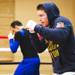 Canelo and Ricardo warm up