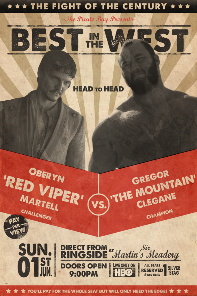 oberyn vs the mountain fight poster