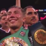 Golovkin celebrates