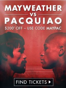 mayweather vs pacquiao tickets code