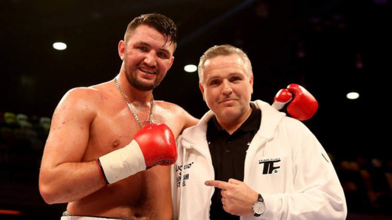 Hughie and father and trainer, Peter Fury. Photo Credit : SkySports