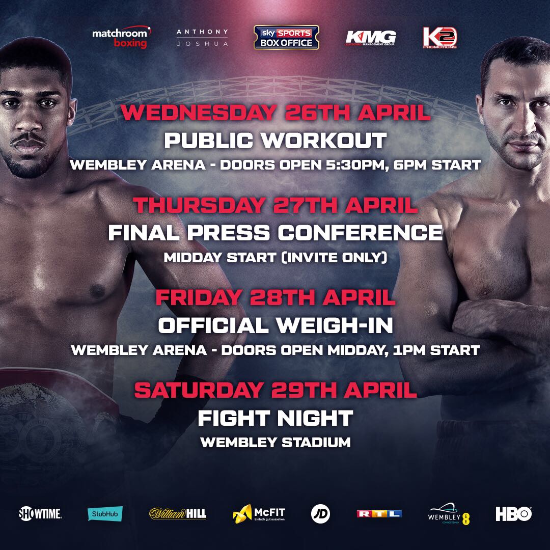 joshua klitschko schedule