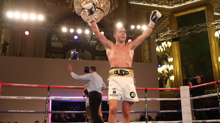 Scott Quigg celebrates victory over Yefimovych