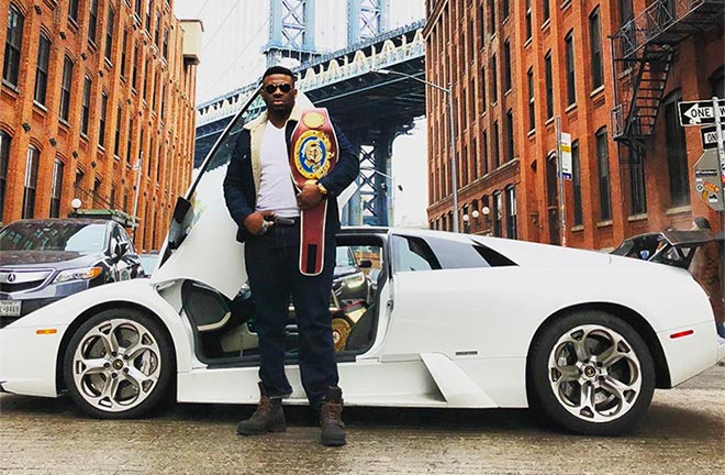 Jarrell Miller with his WBO NABO Heavyweight Title. Photo Credit: Jarrell Miller Instagram