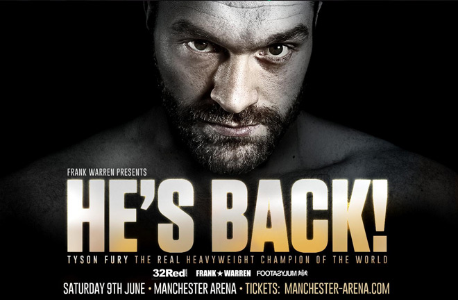 Tyson Fury announced his return to the ring last week with Frank Warren Promotions. Photo Credit: Frank Warren Boxing