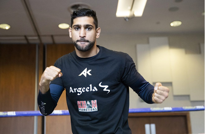 Amir Khan in good spirits ahead of his comeback this Saturday. Photo Credit: Mark Robinson