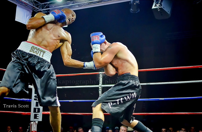 Travis Scott Defeats Taronze Washington to Win WFC Middleweight Title. Photo Credit: The Boxing Voice 