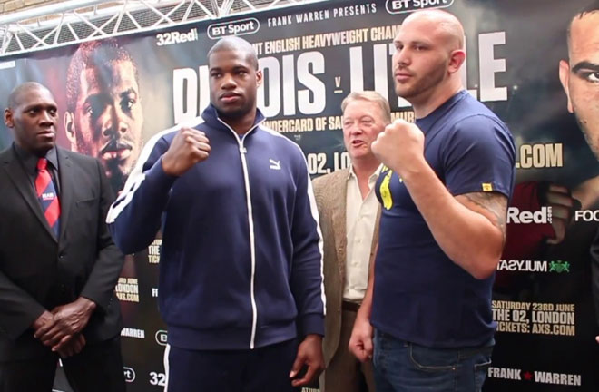 Dubois and Little face off ahead of their fight this Saturday. Photo Credit: YouTube 