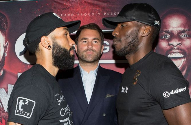 Lawrence Okolie and Luke Watkins went face to face for the first time on Monday. Photo Credit: Sky Sports