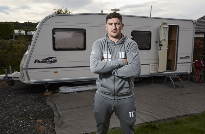 British Cruiserweight Champion prepares for Okolie clash in caravan. Photo Credit: Matchroom Boxing