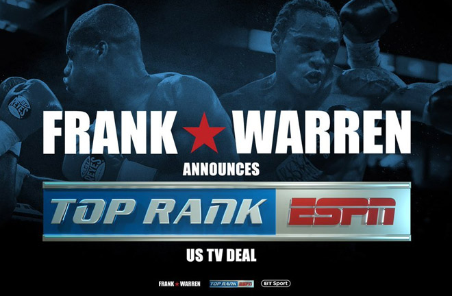 Top Rank and Frank Warren Promotions are proud to announce an exclusive, landmark multi-year licensing agreement. Photo Credit: HitHardNews