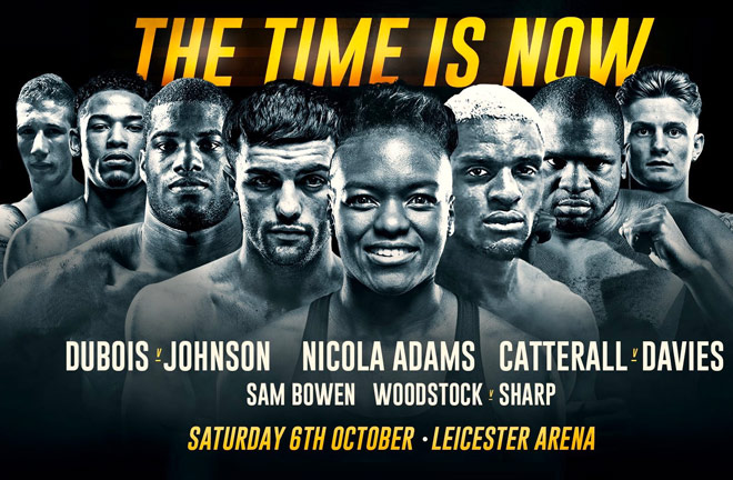 Saturday night round up of Frank Warren Promotions The Time Is Now Card.