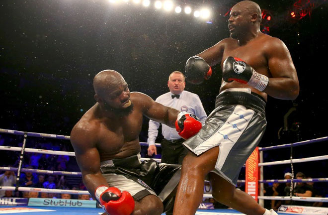 Dereck Chisora knocks out Carlos Takam in eighth round of the Whyte-Parker undercard. Photo Credit: ESPN