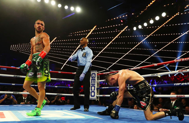 Vasyl Lomachenko unifies the lightweight division in just his second fight at 135lbs.