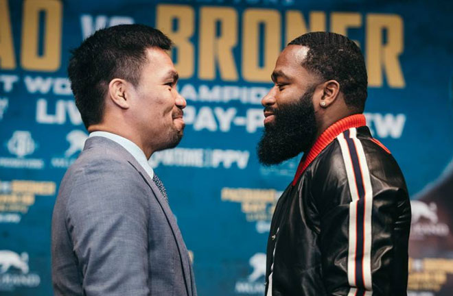 Pacquiao-Broner face off. Photo Credit: Sporting News