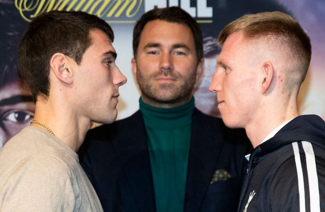 Cheeseman-Garcia face off at Press Conference earlier this week. Photo Credit: Sky Sports 