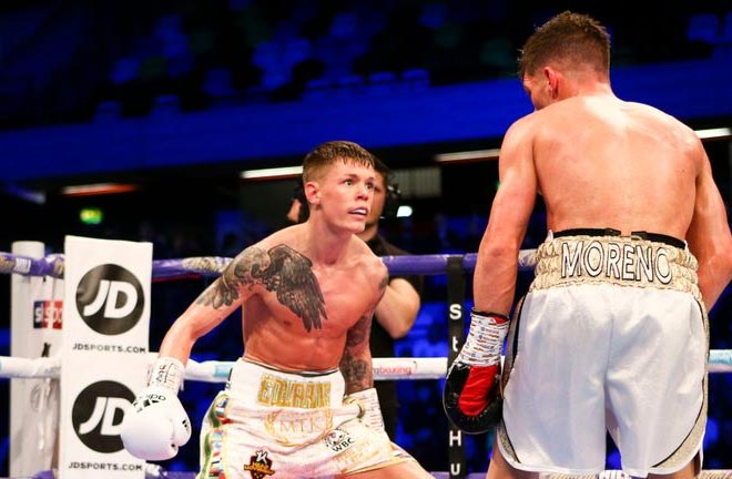 Edwards outpointed points Angel Moreno in his first defence of the WBC world flyweight title. Credit: Sky Sports 