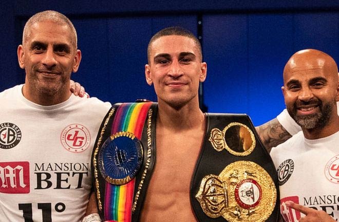 Gill claimed the WBA international title with a third-round stoppage of Dominguez. Photo Credit: Sky Sports