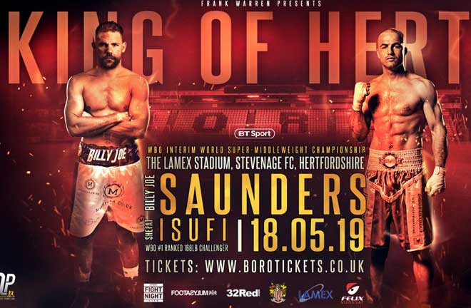 Billy Joe Saunders takes on Shefat Isufi on Saturday May 18. Credit: Frank Warren