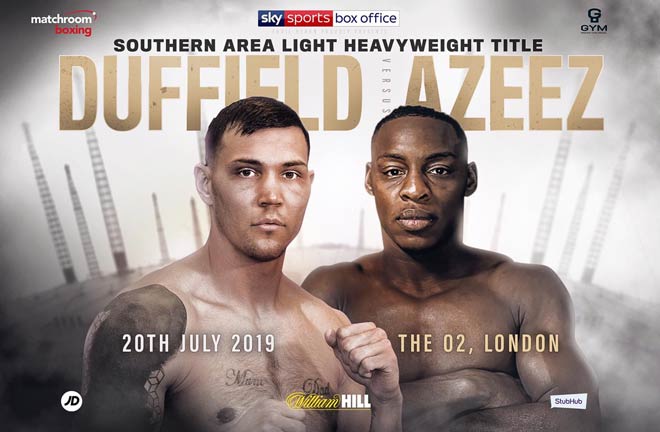 Charlie Duffield and Dan Azeez clash for the Southern Area Light-Heavyweight title. Credit: Matchroom Boxing