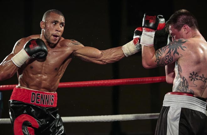 Grant Dennis takes on Joe Hurn. Credit: Kent Online