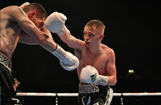 Edwards produced an eighth round stoppage of Pedro Matos. Credit: South London Press