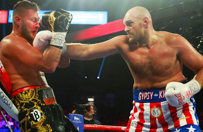 Tyson Fury wins with a comfortable second round KO of Tom Schwarz.