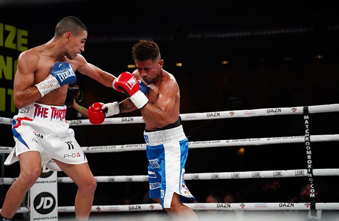 Jordan Gill with a unanimous six round points win against Yesner Talavera. Credit: Matchroom Boxing