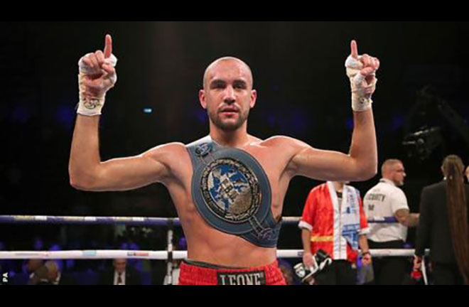 Francesco Patera made a third successful defence of his European Lightweight title in Milan Credit: BBC