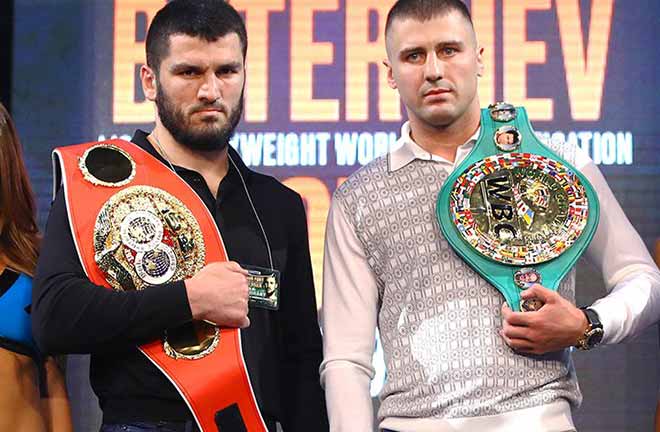 Beterbiev-Gvozdyk face off pre-fight. Credit: Boxing Scene