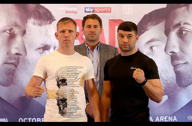 Cheeseman-Fitzgerald face off at the previous Press Conference. Credit: Boxing Scene