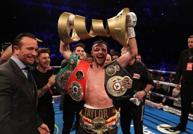 Josh Taylor holds the unified IBF and WBA titles as well as the Ring Magazine belts Photo Credit: Matchroom Boxing