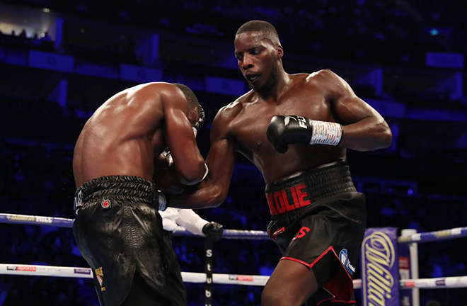 Lawrence Okolie became European champion after stopping Yves Ngabu Credit: Matchroom