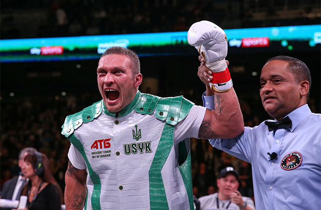 Oleksandr Usyk made a winning start at heavyweight Credit: Matchroom