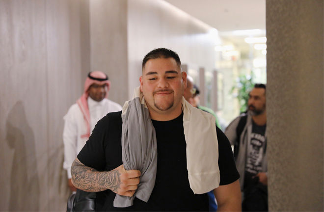 Ruiz landed in Saudi Arabia earlier this week Credit: Matchroom Boxing