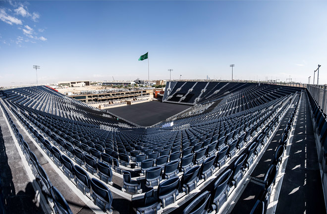 Purpose-built Diriyah Arena will play host to Anthony Joshua's huge rematch against Andy Ruiz Jr Credit: Matchroom Boxing