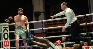 Rocky Fielding wiped out his limited opponent inside two rounds Crediit: MTK Global