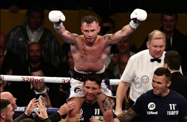 Carl Frampton is hoping to become a three-weight world champion in the near future Photo credit: irishnews.com Carl Frampton is hoping to become a three-weight world champion in the near future Photo credit: irishnews.com