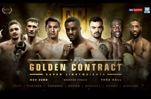 The Golden Contract Super Lightweight quarter finals take place at York Hall on Friday Credit: MTK Global