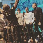 Anthony Yarde, Tunde Ajayi, and Spencer Fearon all showing support to their friend, Ohara Davies.