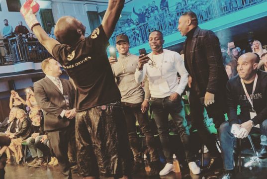 Anthony Yarde, Tunde Ajayi, and Spencer Fearon all showing support to their friend, Ohara Davies.