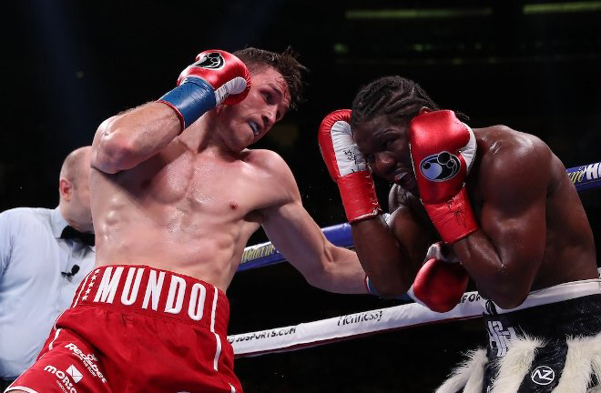 Smith swept past Hassan N 'Dam in three rounds at Madison Square Garden in June Credit: Ed Mulholland, Mark Robinson/Matchroom Boxing