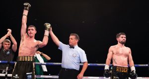 Callum Smith's hand was raised after beating John Ryder. Photo credit: boxingnews24
