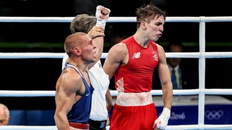 Michael Conlan rematches Vladimir Nikitin after their controversial fight in the Olympics Credit: BBC Sport