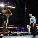 Terence Crawford made it 36 unbeaten after stopping Egidijus Kavaliauskas Credit: ESPN Stats & Info