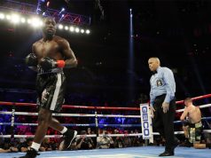 Terence Crawford made it 36 unbeaten after stopping Egidijus Kavaliauskas Credit: ESPN Stats & Info